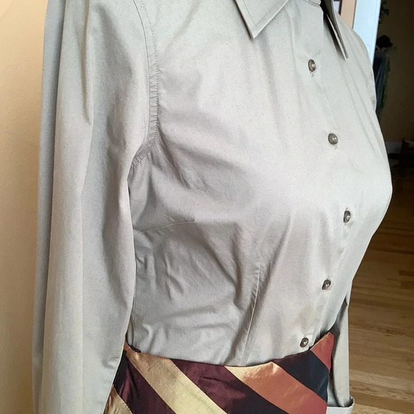 HAWES & CURTIS Taupe Fitted Hipster Shirt Size 40 - Picture 7 of 15